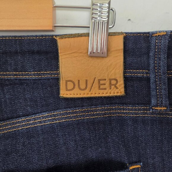 DU/ER Heritage Rinse L2X Relaxed Taper Jeans Mens Size 36 / 30 Dark Wash Denim - Picture 9 of 15